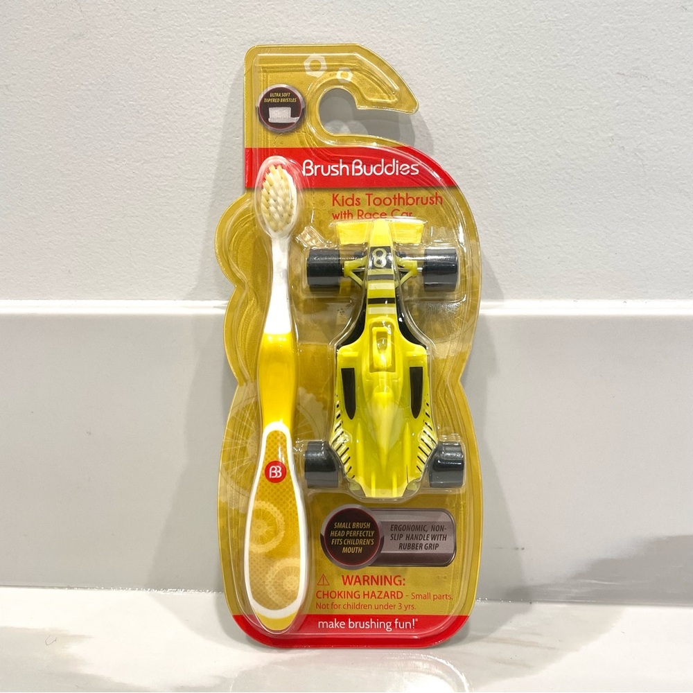 🟠5/$25 NEW Brush Buddies Kids Toothbrush w/ Race Car
